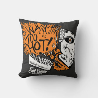 Cojín Decorativo ¡DEMASIADO CALIENTE! calavera de dibujos animados