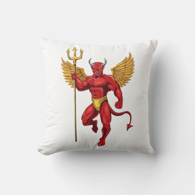 Cojín Decorativo Demonio con tridente (Anverso)