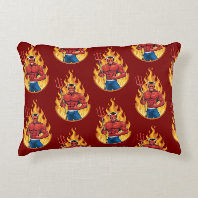 Cojín Decorativo Demonio con tridente (Anverso)