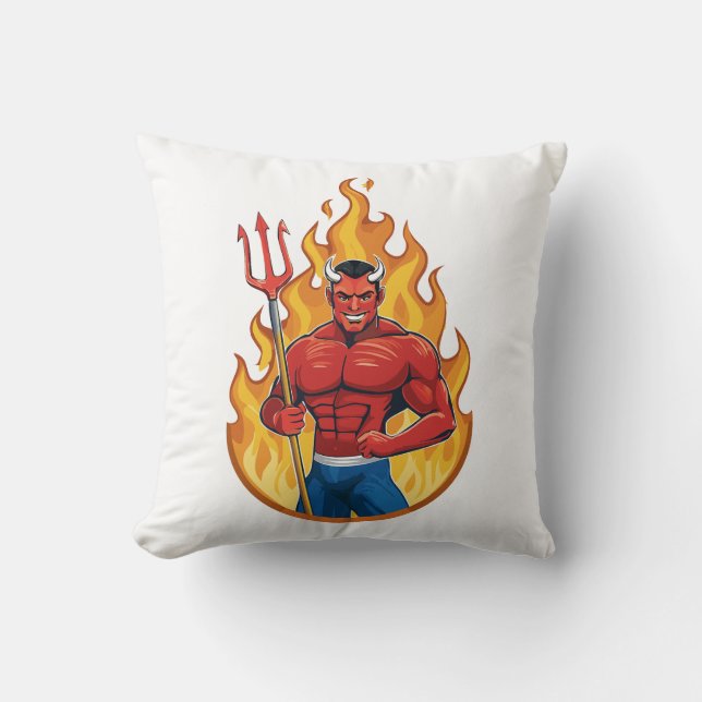 Cojín Decorativo Demonio con tridente (Anverso)
