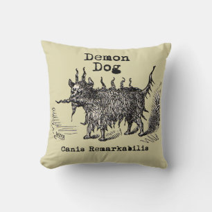 Cojín Decorativo Demonio de Perro Divertido Vintage Lindo