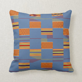 Cojín Decorativo Denim Azul Africano Kente Masculino