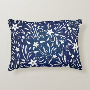 Cojín Decorativo Denim Blooms: Fondo del patrón floral