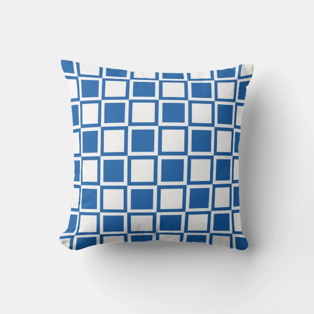 Cojín Decorativo Denim Blue Bold Mod Squings (Anverso)