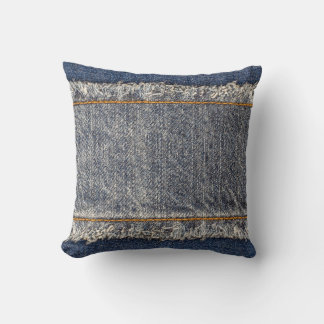 Cojín Decorativo Denim Blue Jeans: Parche doble Casual