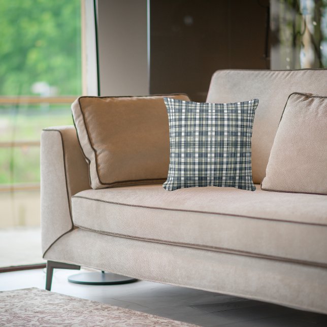 Cojín Decorativo Denim Blue Sage Green Patrón blanco (Subido por el creador)