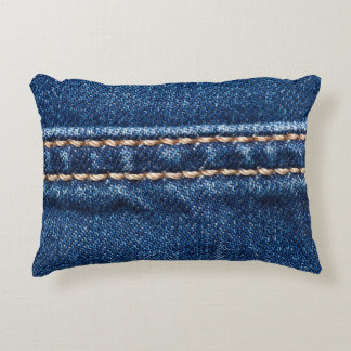 Cojín Decorativo Denim con título: textura de jeans cerrados.