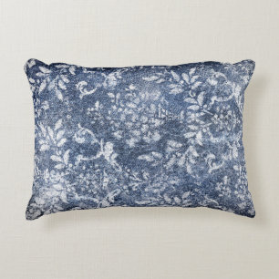 Cojín Decorativo Denim Floral Faded: Fondo Texturado Grungy