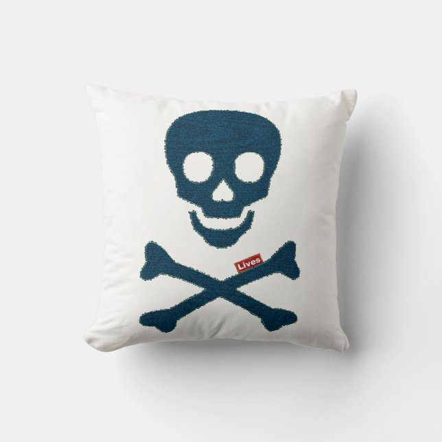 Cojín Decorativo denim skull (Anverso)