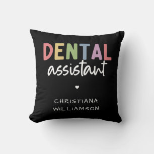 Cojín Decorativo Dental Assistant de nombre personalizado