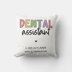 Cojín Decorativo Dental Assistant de nombre personalizado