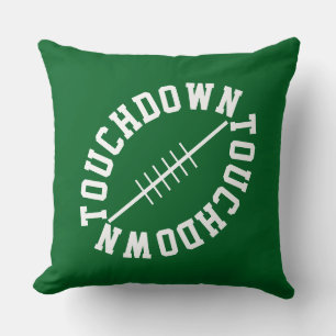 Cojín Decorativo Deporte Futbol TOUCHDOWN en verde profundo