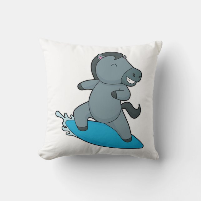 Cojín Decorativo Deportes acuáticos de caballos Surfer (Anverso)