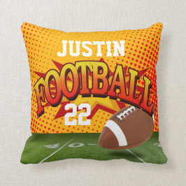 Cojín Decorativo Deportes de fútbol Nombre personalizado Número de 