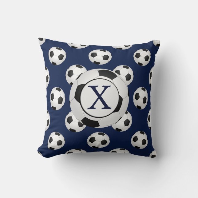 Cojín Decorativo Deportes de Monograma Personalizado (Anverso)