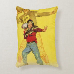 Cojín Decorativo Deportes Vintage, Niño como futuro mariscal de cam