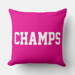 Cojín Decorativo Deportista Deportivo CHAMPS Texto Blanco Sobre Ros