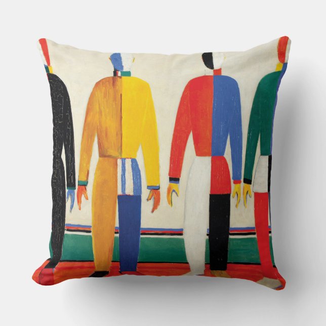 Cojín Decorativo Deportistas de Kazimir Malevich (Anverso)