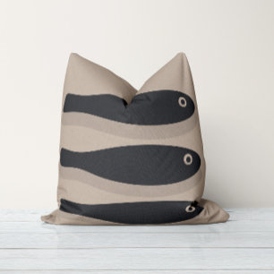 Cojín Decorativo Deriva en Silencio-Taupe Desgastado y Negro Índigo