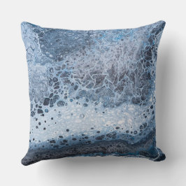 Cojín Decorativo Deriva oceánica abstracta azul y gris