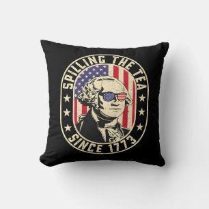 Cojín Decorativo Derramamiento del té desde 1773 - George Washingto