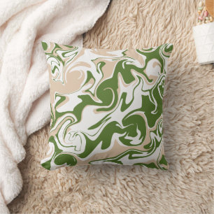 Cojín Decorativo Derrame - Blanco, arena y verde pálido