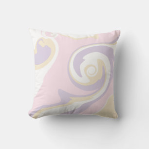 Cojín Decorativo Derrame - Rosa Pastel, Amarillo y Púrpura