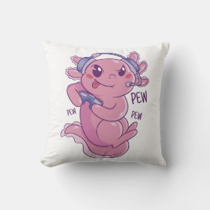 Cojín Decorativo Desafío de juego de Axolotl Blast
