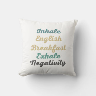 Cojín Decorativo Desayuno Inhale Inglés Desayuno Exhale Negatividad
