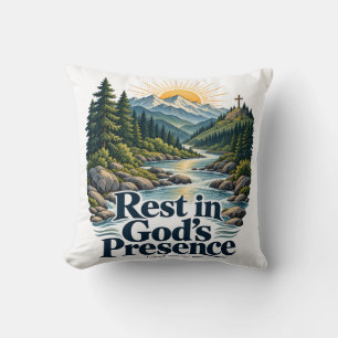 Cojín Decorativo Descansar en la Presencia de Dios
