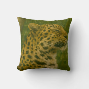 Cojín Decorativo Descanso del leopardo en el entorno de los santuar