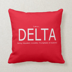 Cojín Decorativo Descripción del delta - rojo