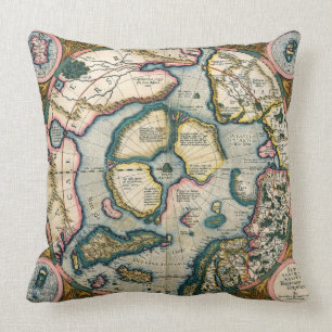 Cojín Decorativo Descriptio del terrarum de Septentrionalium, mapa