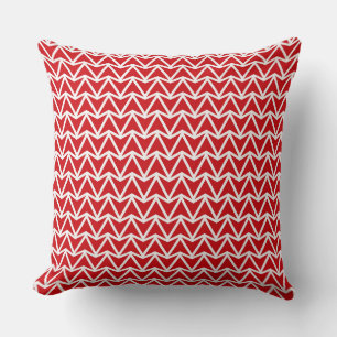 Cojín Decorativo Descubre el impacto del patrón de zigzag rojo