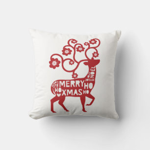 Cojín Decorativo Deseándote un reno navideño