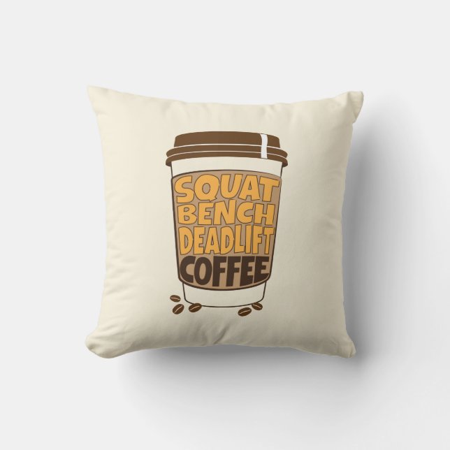 Cojín Decorativo Desempate y café del Squat Bench (Anverso)