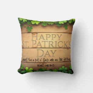 Cojín Decorativo Deseos Afortunados de San Patricio 🍀
