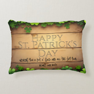 Cojín Decorativo Deseos Afortunados de San Patricio 🍀
