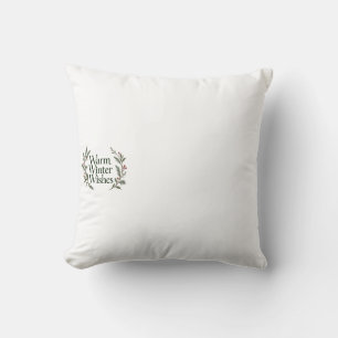 Cojín Decorativo Deseos de invierno cálido Ramas de bayas de Navida