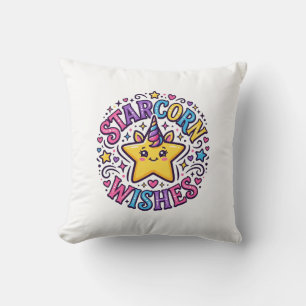 Cojín Decorativo Deseos de Starcorn de Unicornio Impresión Comercia