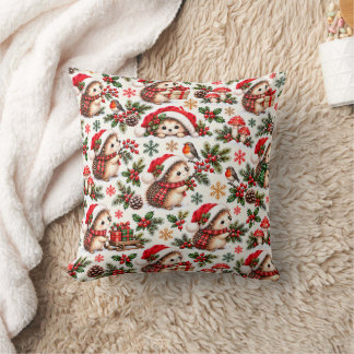 Cojín Decorativo Deseos Navideños de Erizo del Bosque