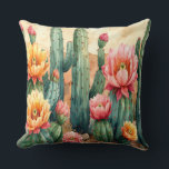 Cojín Decorativo Desert Cactus Pillow - Boho Southwest Decor Cushio<br><div class="desc">Bring southwestern charm to your space with this cute desert cactus garden! Featuring saguaro cacti with colorful flowers in terracotta, pink, yellow, and green watercolor style. 🌵 **Perfect for:** • Bohemian and southwest home decor • Bedroom and living room accents • Adding desert vibes • Summer decor refresh 🎁 **Gift...</div>