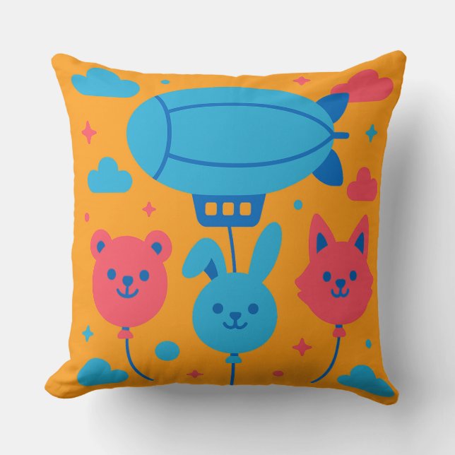 Cojín Decorativo Desfile del cielo amarillo (Anverso)