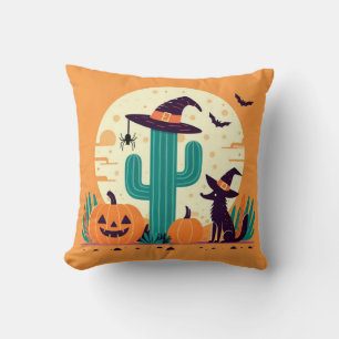 Cojín Decorativo Desierto/cactus del suroeste de Halloween