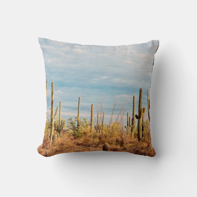 Cojín Decorativo Desierto con cactus de Saguaro (Anverso)