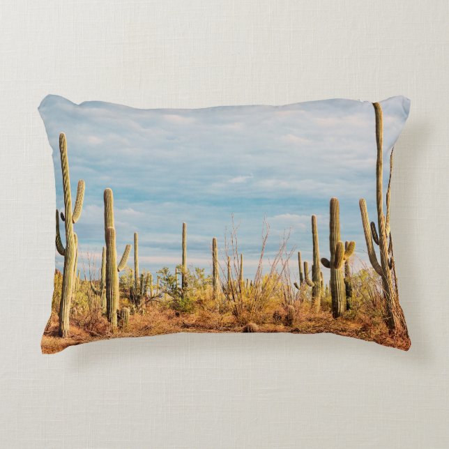 Cojín Decorativo Desierto con cactus de Saguaro (Anverso)