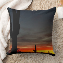 Cojín Decorativo Desierto Sonorano De Arizona Sunset Con Cactus De