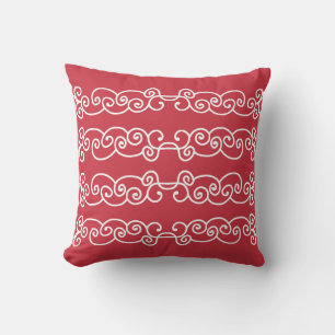 Cojín Decorativo Deslizadores blancos rojos de ladrillo