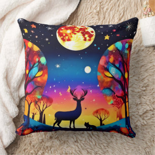Cojín Decorativo Deslumbramiento nocturno del bosque