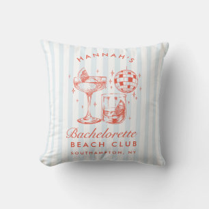 Cojín Decorativo Despedida de soltera Retro Moderna Naranja y Rayas